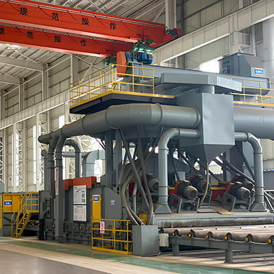 Steel plate pretreatment processing line